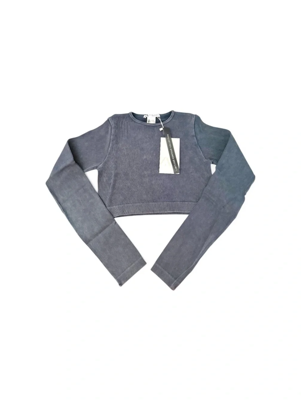 Zara Women's Cropped Long-Sleeve Ribbed Top - Picture 2 of 7